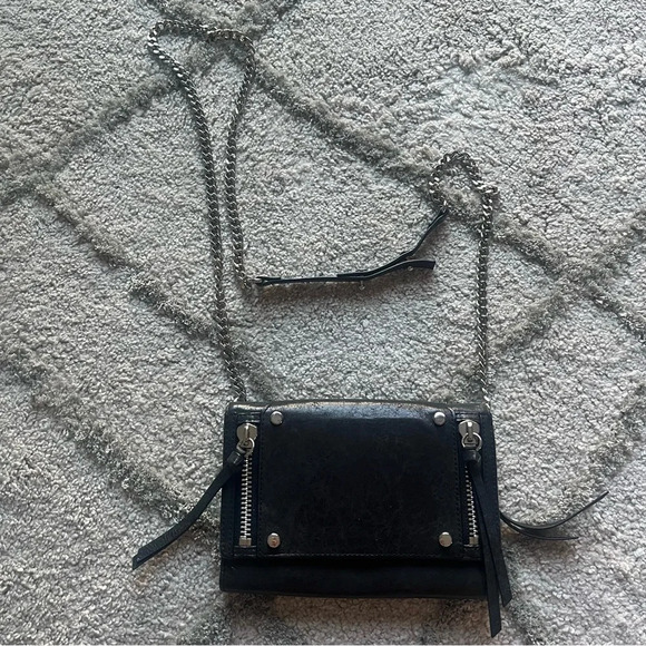 Botkier Crossbody bag Black leather silver hardware small rectangle - Picture 1 of 15